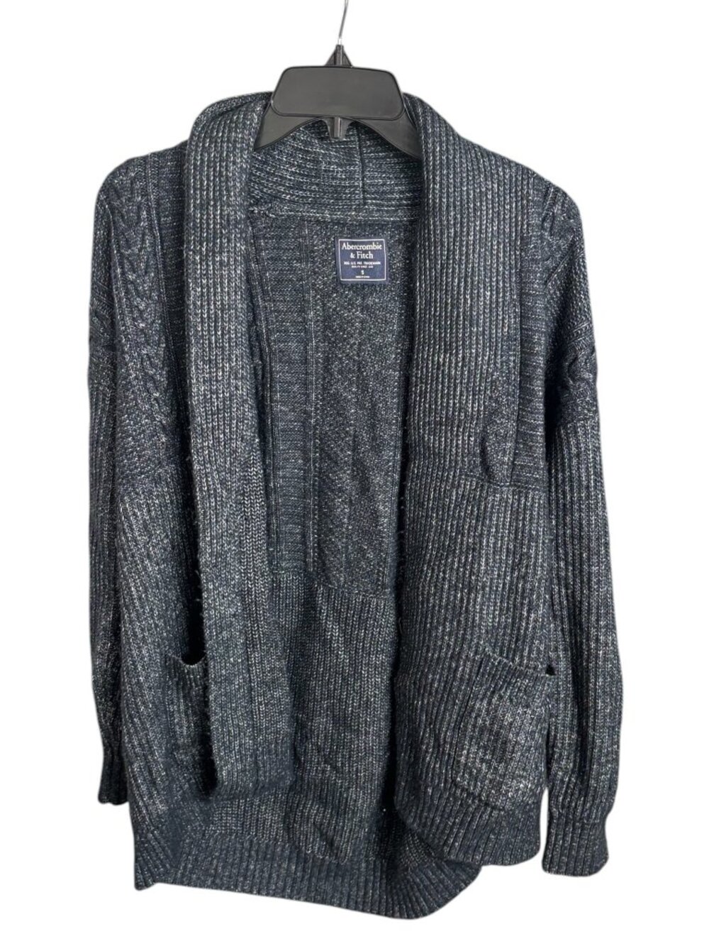 Abercrombie & Fitch Cardigan Sweater Dark Blue Gray Size Small